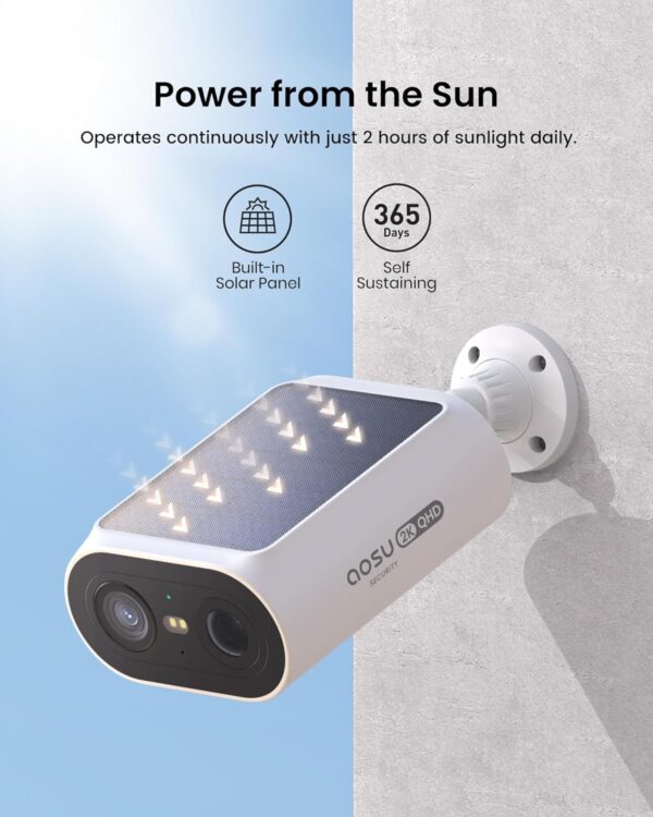 "Revolutionize Home Safety: AOSU 2-Minute DIY Solar Security Camera Kit with Stunning 2K Night Vision and No Subscription Fees!" - Image 6