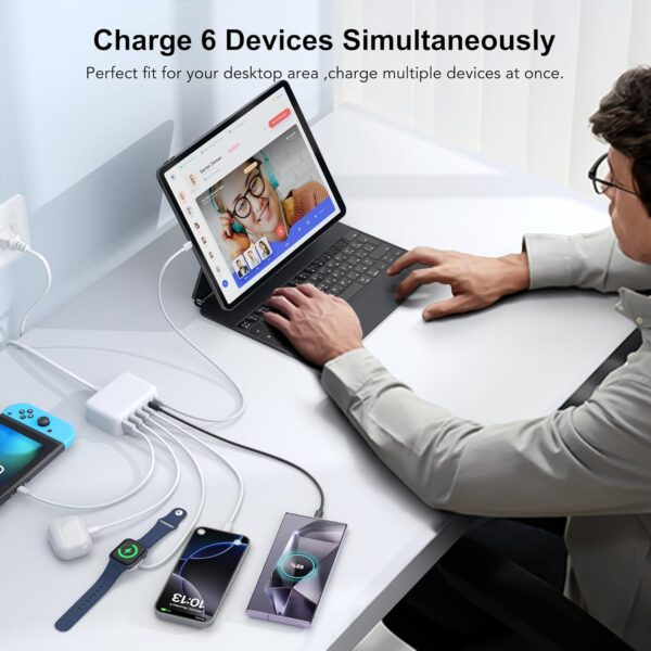 TurboCharge Hub: 100W GaN 6-Port Power Station for All Your Devices! - Image 5