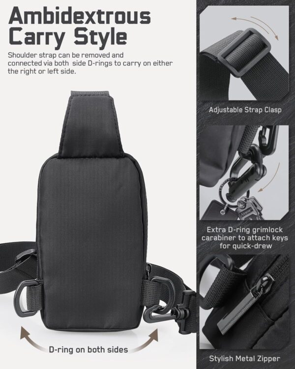 Small Sling Phone Bag for Women Men, Cell Phone Crossbody Bags Casual Smartphone Cross Body Purse Chest Bag with Left/Right Carry for Travel Fits Up to 6.9" Screen - Image 6