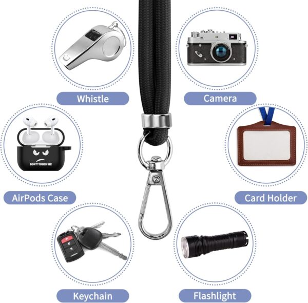 CACOE Cell Phone Lanyard 2 Pcs-1 Pcs Adjustable Neck Strap,1 Pcs Wrist Strap,2 Pcs Pads,Universal Crossbody,Multifuctional Compatible with Most Smartphones(Black) - Image 3