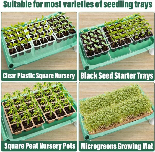 5-Tier Seed Stand with 5 Trays, Seed Starting Rack Propagation Rack Kit for Stackable Seedling Tray Seedling Staging Table for Indoor Outdoor Growing(Green) Gardening Gifts - Image 3