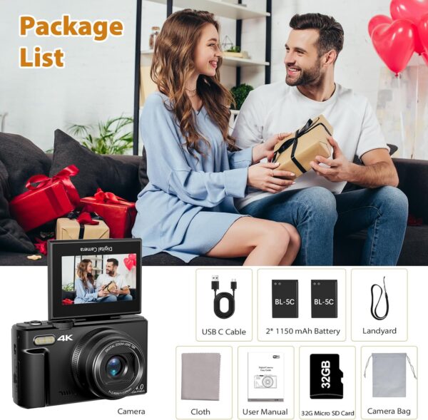 Elevate Your Content: The Ultimate 4K 64MP Vlogging Camera with Flip Screen and Zoom Features - Image 8