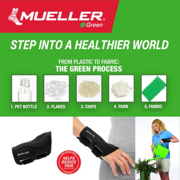 MUELLER Sports Medicine Green Fitted Wrist Brace for Men and Women, Support and Compression for Carpal Tunnel Syndrome, Tendinitis, and Arthritis - Image 5