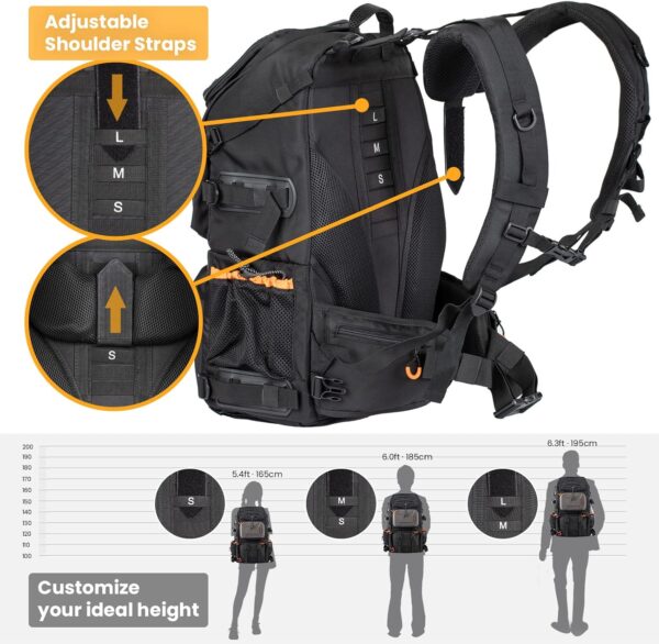 TARION Pro 2 Bags in 1 Camera Backpack Large with 15.6" Laptop Compartment Waterproof Rain Cover Extra Large Travel Hiking Camera Backpack DSLR Bag - Image 5