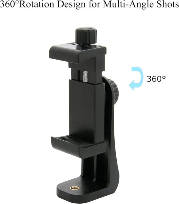 Ailun Phone Holder/Vertical and Horizontal Tripod Mount Adapter Rotatable Bracket with 1/4 inch Screw, Adjustable Clip for iPhone, Android Cell Phone, Selfie Stick, Camera Stand - Image 4