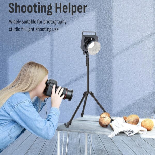 6.4ft Photography Light Stand, Lusweimi Extendable Aluminum Light Tripod, Portable Studio Lighting Tripod with 1/4'' Screw and Folding Legs for Strobe Light, Monolight, Softbox, Cameras, Flash Light - Image 6