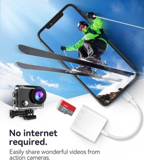 "Capture Moments Anywhere: Oyuiasle Dual-Slot SD Card Reader for iPhone and iPad" - 이미지 5