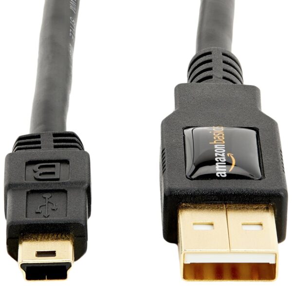 "Ultimate 6-Foot USB-A to Mini USB 2.0 Cable: High-Speed 480Mbps and Premium Gold-Plated Connectors in Sleek Black" - Image 2