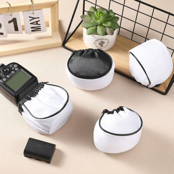 4 Pcs Universal Soft Mini Flash Bounce Diffuser Cap for Flashgun Speed light Elastic Camera Flash Bounce Diffuser Cover for Flashlight Photography Camera Speed Light - Image 7
