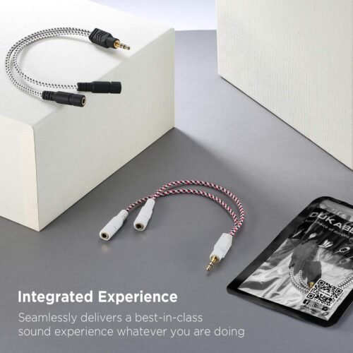 "DUKABEL Zebra White Audio Splitter: Elevate Your Listening Experience with a Stylish 3.5mm TRS Cable" - 이미지 4