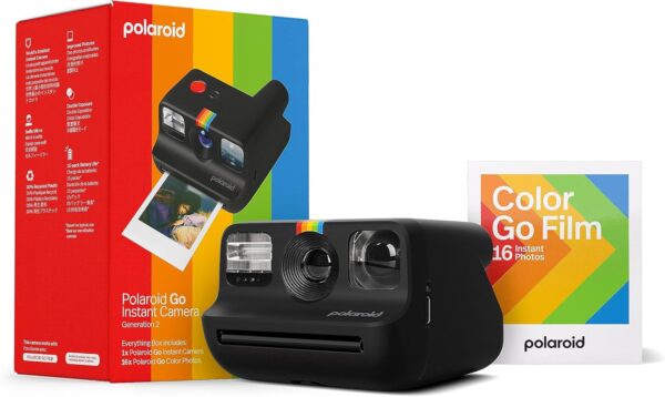 Polaroid Go Gen 2: Stylish Mini Instant Camera Bundle with Film for Capturing Memories (16 Shots Included) - Sleek Black Edition