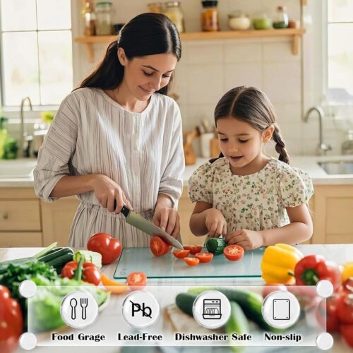 "Ultimate 3-Pack Heat-Resistant Glass Cutting Boards: Non-Slip, Scratch-Proof Perfection for Your Kitchen!" - 이미지 6