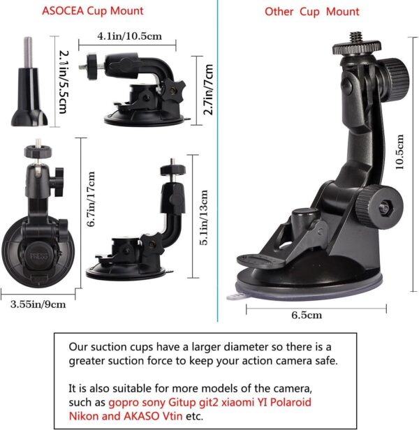 "Ultimate Adventure Buddy: ASOCEA Suction Cup Mount for Action Cameras – Secure Your Shot on the Go!" - Image 2