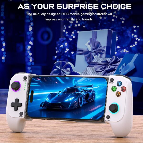 Mobile Game Controller for iPhone/Android, Wireless Phone Controller Support Phone Case, Gaming Controller with Hall Joystick Suitable for Xbox Game Pass, Steam Link, Roblox, Call of Duty & More, White - Image 7