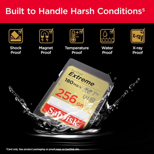 SanDisk 256GB Extreme SDXC UHS-I Memory Card - C10, U3, V30, 4K, UHD, SD Card - SDSDXVV-256G-GNCIN - Image 5
