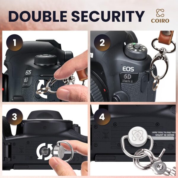 Camera Harness for 2 Cameras – Dual Shoulder Leather Camera Strap – Double Camera Harness for DSLR/SLR, Camera Straps for Photographers of All Levels, Standard Straps/Color Tan - Image 4