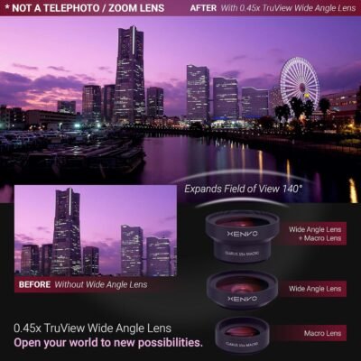 Ultimate Smartphone Lens Bundle: Macro & Wide Angle with LED Light and Travel Case in Sleek Black - 이미지 2
