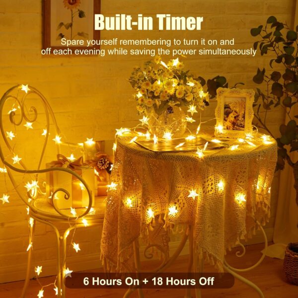 Enchanting 17 ft Starry LED Fairy Lights: Battery-Powered, Waterproof Decor for Every Occasion! - Image 3
