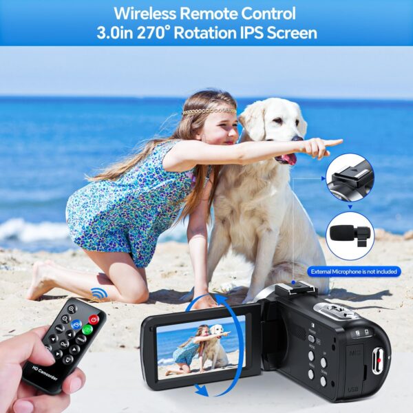 Revolutionary 4K Vlogging Camcorder: 42MP, 18X Zoom & Rotating Screen with Dual Batteries and 32GB SD Card for Endless Creativity! - Image 4