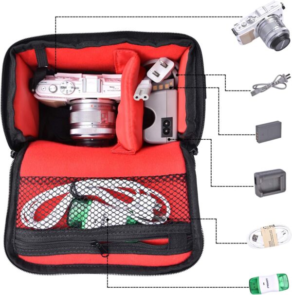FOSOTO Waterproof Anti-shock Camera Case Bag Compatible for Canon Powershot SX540 SX530 SX60 SX420 HS M5,Nikon Coolpix L340 B500 B700 L330 L840 P610,Panasonic LUMIX,Sony a6000 Digital Camera - Image 4