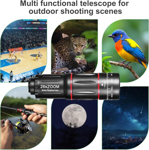 "Ultimate 28X Telephoto Lens Kit for iPhones: Elevate Your Smartphone Photography with E-Clip and Tripod!" - Image 5
