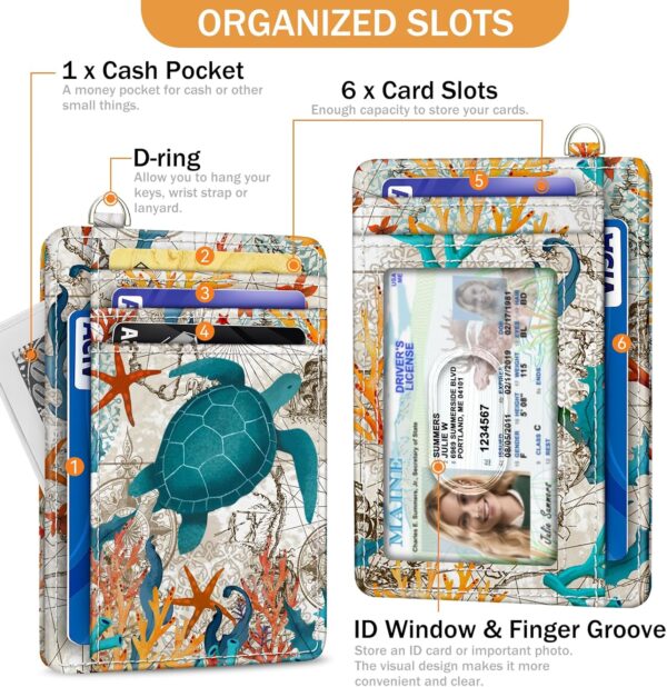 "Charming Sea Turtle Slim RFID Wallet: A Playful and Practical Card Holder for Women on the Go!" - Image 4