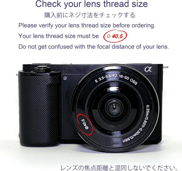 FotoZ 40.5mm 0.75x Mini Wide Angle Conversion Lens(w/Macro), for Sony ZV-1F ZV-E10, ZV-E10 MarkII A6400 A6700 Accessories, Compatible with kit Lens 16-50mm, PZ 16-50mm OSS II (Black) - Image 6