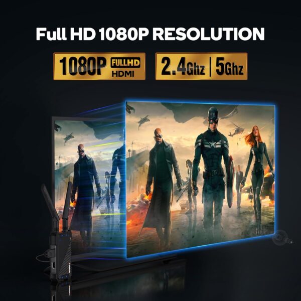 Wireless HDMI Transmitter and Receiver,1300FT Wireless HDMI Extender Kit with Loop Out,1080P Full HD for Streaming from DSLR,Laptop,Setop Box to TV,Projector,IR Remote Control Support - Image 2
