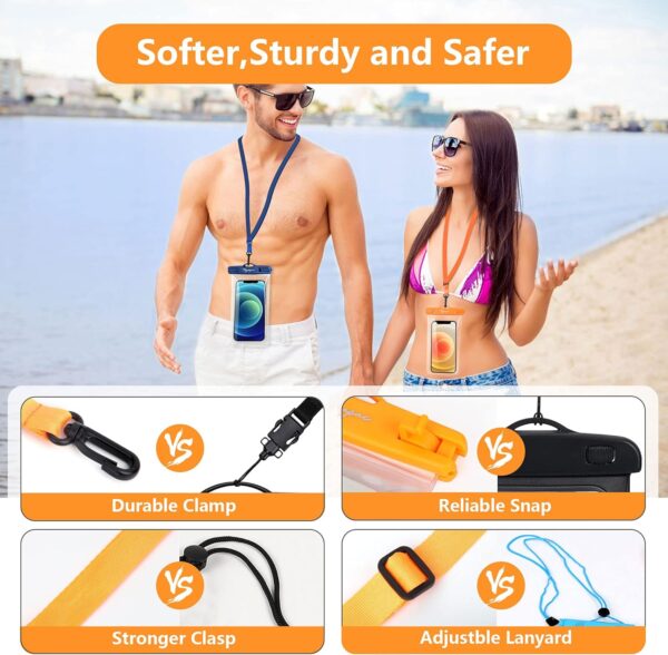 Waterproof Phone Pouch Bag - 7.5in Water Proof Cell Phone Case for Beach Travel Must Haves, IPX8 Dry Bag with Lanyard for iPhone 16 15 Pro Max Galaxy S24+ S23, Cruise Ship Essentials - Image 5