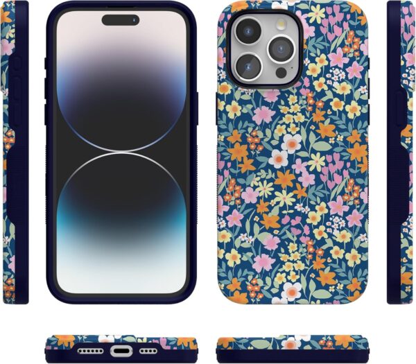 Casely iPhone 15 Pro Case | Full Bloom | Navy Floral | Bold Case | Compatible with MagSafe and Action Button - Image 5