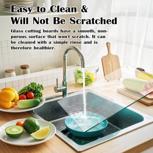"Ultimate 3-Pack Heat-Resistant Glass Cutting Boards: Non-Slip, Scratch-Proof Perfection for Your Kitchen!" - 이미지 4