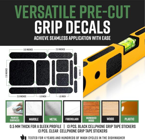 Dragon Grips 13 pc Rectangle Grip Tape, Synthetic Rubber, 0.5mm x 0.5mm, Bicycle, Dirt Bike, ATV, UTV - Image 5