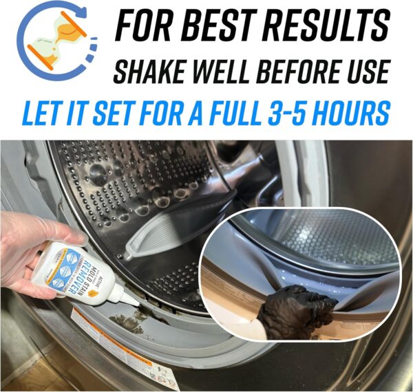 Mold Stain Remover Gel Cleaner - ACTIVE Heavy Duty Stain Cleaner for Front Loader Washing Machine Seal, Bathroom Grout, Shower, Caulk - Front Load Washer Cleaning Solution - 7 Fl Oz - Image 8