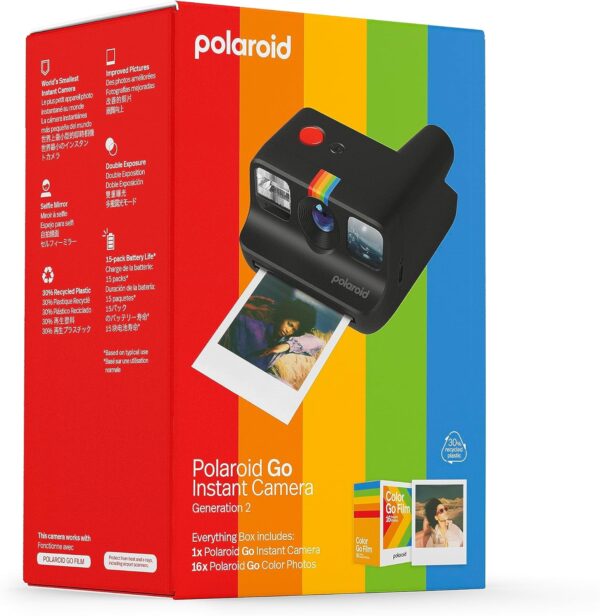 Polaroid Go Gen 2: Stylish Mini Instant Camera Bundle with Film for Capturing Memories (16 Shots Included) - Sleek Black Edition - Image 2