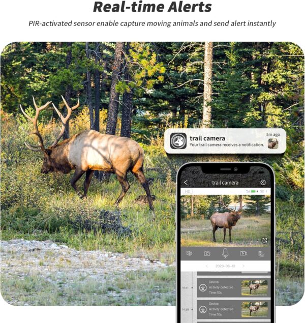 SEHMUA Cellular Trail Camera 2 Pack, Trail Camera 4G LTE Live Streaming with Built-in SIM Card 0.2s Trigger Speed Game Cameras with Night Vision Motion Activated Waterproof Trail Cam - Image 4