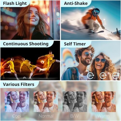"2024 Adventure-Ready 48MP 4K Vlogging Camera: Your Ultimate Compact Companion for Stunning Shots and Smooth Focus!" - 이미지 4