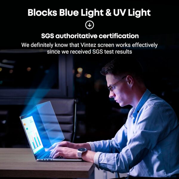 "VINTEZ 15.6-Inch Blue Light Shield: Your Ultimate Anti-UV Eye Guard for Laptops and Monitors" - Image 5