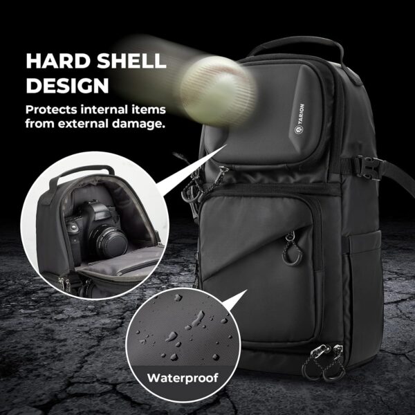 TARION Waterproof Camera Sling Bag Backpack - DSLR Sling Camera Bag for Photographers, Cross body Sling Bag with Raincover Tripod Holder Photography Slingpack Black TR-S - Image 5