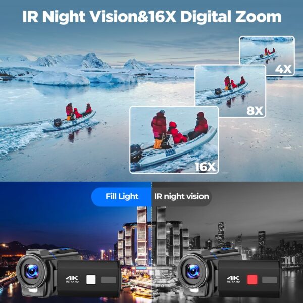 "Ultimate 4K 30fps Video Camcorder: Night Vision, 16X Zoom & 270° Touch Screen – Perfect for YouTube Creators!" - Image 4