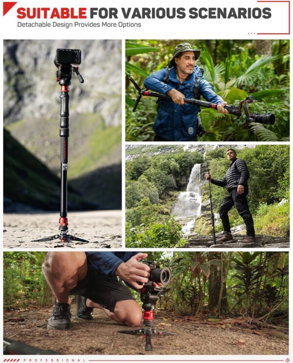 Elevate Your Shots: IFOOTAGE Cobra 3 A150S-Ⅲ Monopod with Tripod Base and Effortless One-Touch Lift! - Image 6