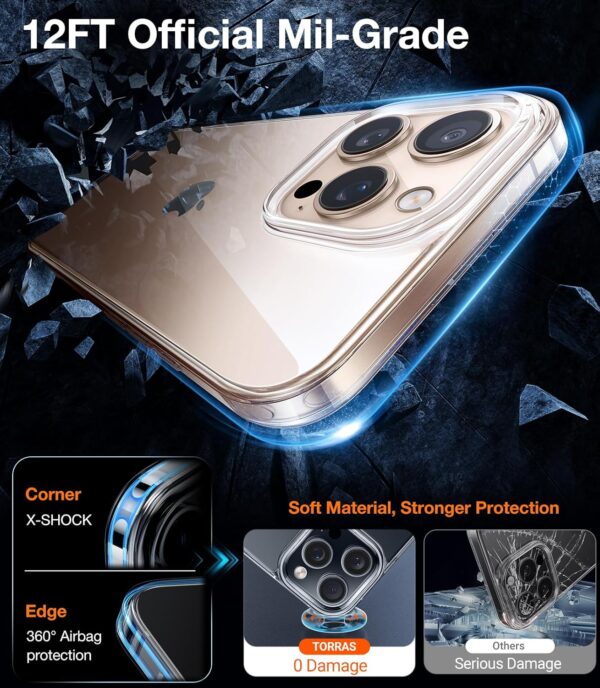 "TORRAS Crystal Clear Armor: Sleek and Strong Protection for Your iPhone 16 Pro!" - Image 3