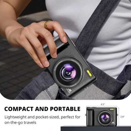 "2024 Adventure-Ready 48MP 4K Vlogging Camera: Your Ultimate Compact Companion for Stunning Shots and Smooth Focus!" - 이미지 5