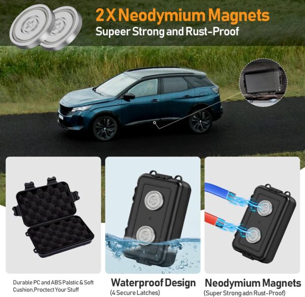 Magnetic Key Box, Hide A Key Magnetic Car Key Holder Key Hider, Waterproof Hidden Key Holder Car Key Case for Outdoor Travel, Magnetic Key Box for Under Car Vehicles (2, Black) - Image 6