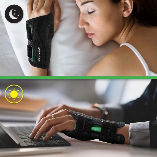 MUELLER Sports Medicine Green Fitted Wrist Brace for Men and Women, Support and Compression for Carpal Tunnel Syndrome, Tendinitis, and Arthritis - Image 6