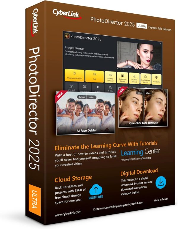 CyberLink PhotoDirector 2025 Ultra – AI Photo Editing | Graphic Design Software for Windows | Box with Download Code - Image 2