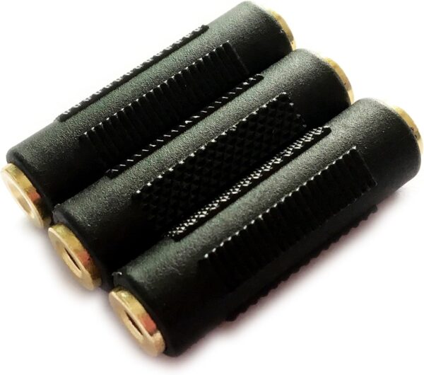 3.5mm Stereo Jack to 3.5mm Stereo Jack Female to Female Adapter Connector Gold Plated (3 Pack) - Image 4