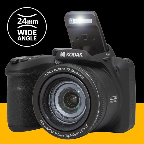Unleash Your Creativity: The KODAK PIXPRO AZ405-BK 20MP Camera with 40X Zoom and 1080P HD Vlogging Power - Image 5