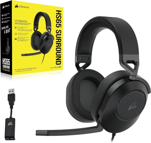 "CORSAIR HS65 SURROUND: The Ultimate Multiplatform Wired Gaming Headset with Dolby Atmos and Custom SoundID" - Image 8