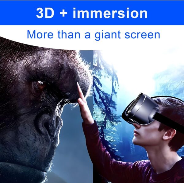 VR Headset, 3D VR Glasses Virtual Reality Goggles Anti-Blue Light for iPhone & Android Compatible 5.0-7.0 inch, Adjustable 3D Glasses Headset Helmets with Controller, for Movies,TV & Video Games - Image 7
