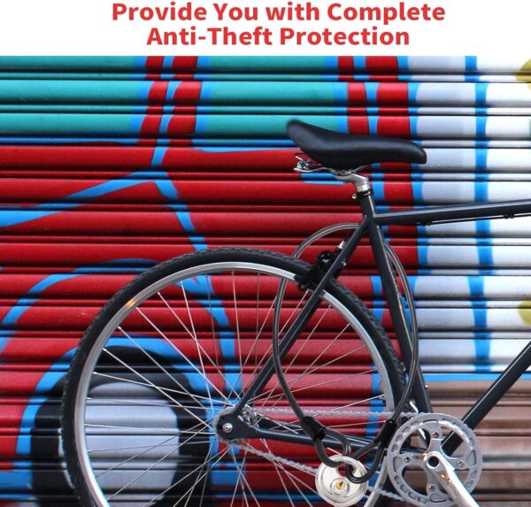 DELSWIN Security Steel Cable with Loops - 3/8 inch (10 mm) Thick (6' or 15') Heavy Duty Bike Lock Cable Vinyl Coated Braided Cables for U-Lock and Padlock - Image 2